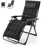 NEWBULIG Zero Gravity Chairs Set of 2, Lounge Chair Folding Portable Adjustable Camping Recliner ...