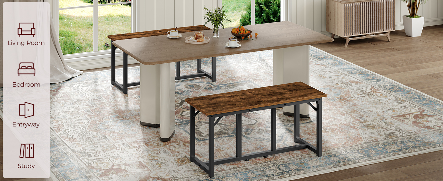 Dining Bench for Living Room, Bedroom, Entryway, Study