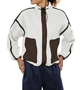 TAQCUX Womens Sherpa Fleece Jacket Casual Drawstring Funnel Neck Outwear
