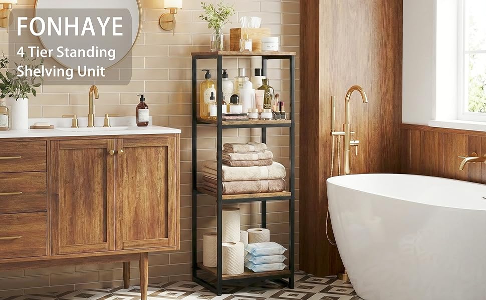 4 tier standing shelf unit