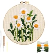 Punch Needle Kit Adults Beginner- Step-by-Step Guide & Video, Including Punch Needle Fabric with ...
