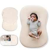 snuggle me Baby Lounger Curve (0-6 Months) - Premium Organic Cotton with Foam Core, Machine-Wash...