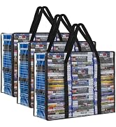 CD DVD Storage Bags 4-Pack, PU & Clear Blu-ray Case Holder with Zipper & Handles | Holds 99 Blu-R...
