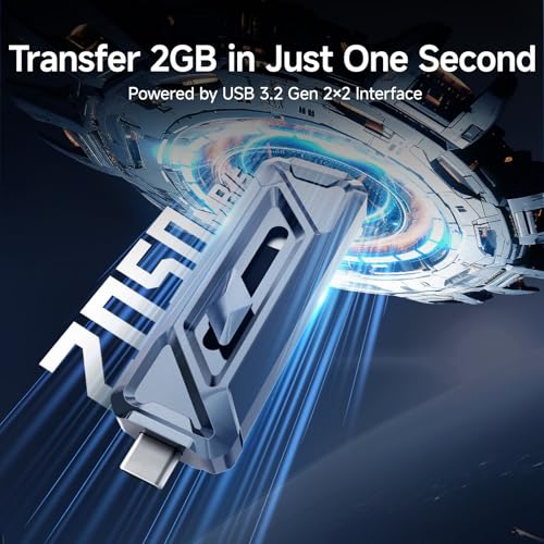 2050MB/s USB-C & USB-A Portable SSD -F955 4K ProRes HDR Recording & Store