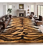 DweIke Leopard Print Rug for Living Room, Machine Washable 4x6 Cheetah Area Rugs for Bedroom, Non...