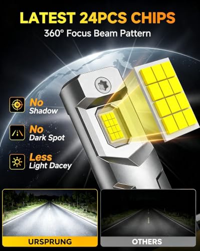 000LM 1400% Ultra High Brightness 9005 H11 Bulbs