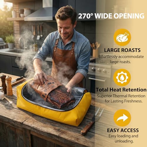 Heavy Duty 100% Leak-Proof Smoker Meat Resting Case for Smoking & Camping