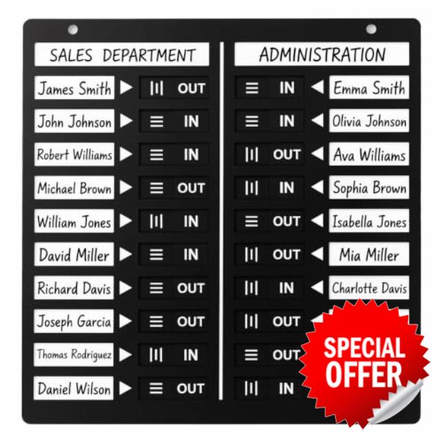 In/Out Board 20 Name