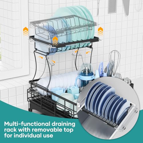 Expandable Dish Strainer with Cutlery Holder