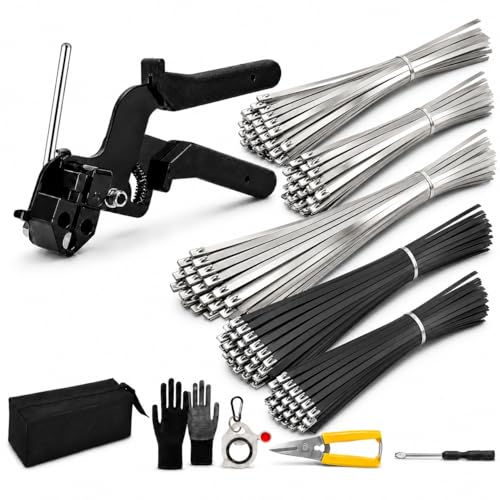 Silver 8/12/16in & Black 8/12in Stainless Steel Zip Ties