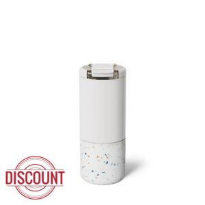 BrüMate Strova 18oz 100% Leakproof Insulated Coffee Mug | Ceramic-Lined Interior | Built-In Silicone Sleeve for Travel | Locking Flip Lid (Terrazzo)