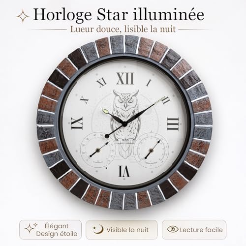 Silent Battery Operated Outdoor Clock for Garden Pool Porch