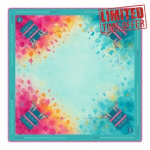 American Mahjong Mat – 31.5 x 31.5 Inch Non Slip Noise Reducing Padded Game Table Mat for American Mah Jongg with Canvas Carrying Bag
