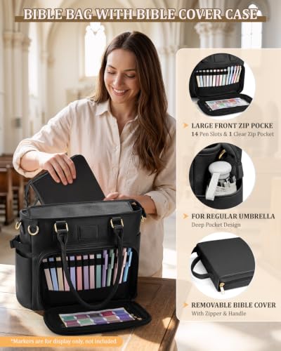 Large PU Leather Bible Tote with Cover Case