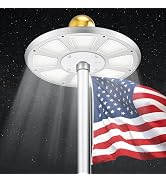 PPQ Solar Flagpole LED Light,136 LED 10000h Lifespan Black Flag Pole Light for 15-25 Ft Poles,Sol...