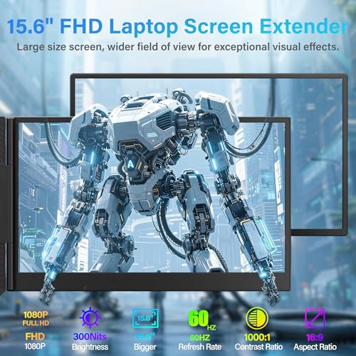 Triple Portable Monitor 1080P FHD IPS