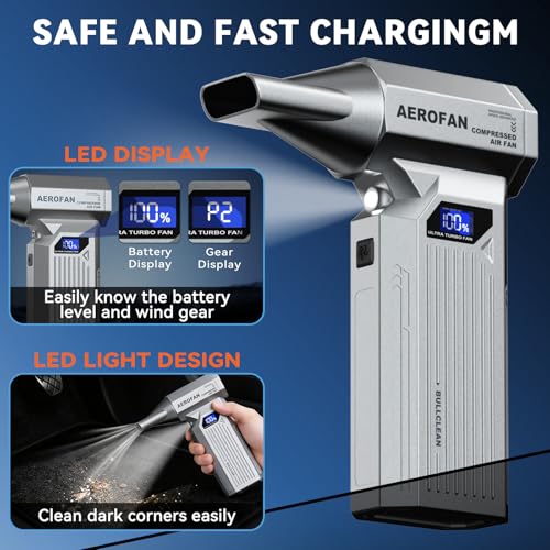 LED Light | 4-Gear Adjustable Computer Blower Duster