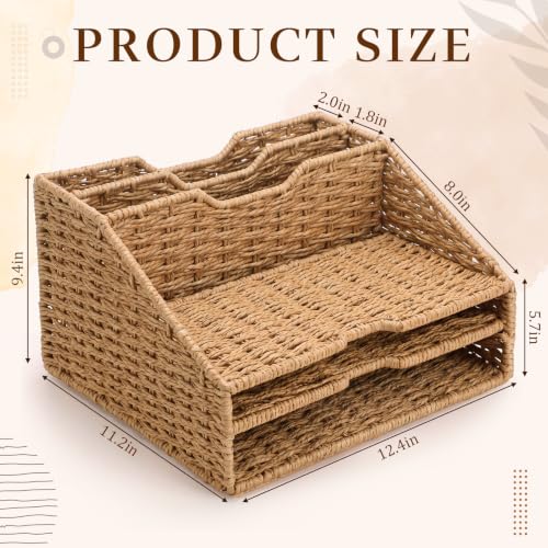 Rustic Document Mail Folder Storage Rack for Office