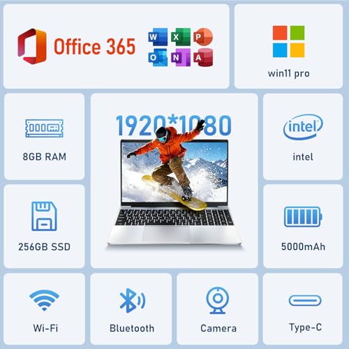 15.6 Inch Windows 11 Pro Laptops with Office 365