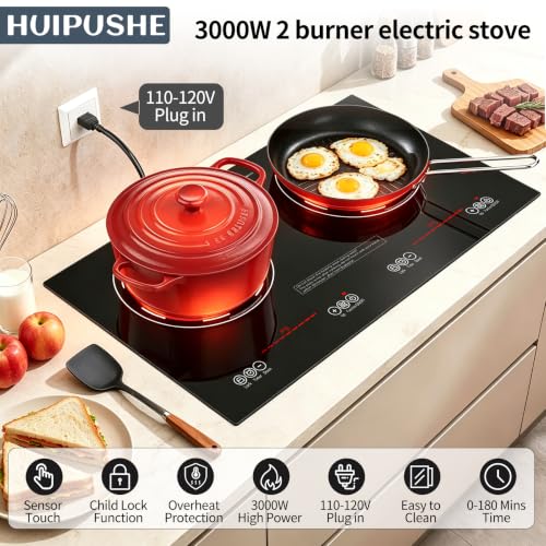 110V 3000W Electric Stove Top with LED touch Control