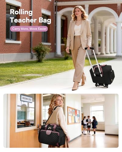 Large Rolling Bag for Work with 17.3 Inch Laptop Compartment
