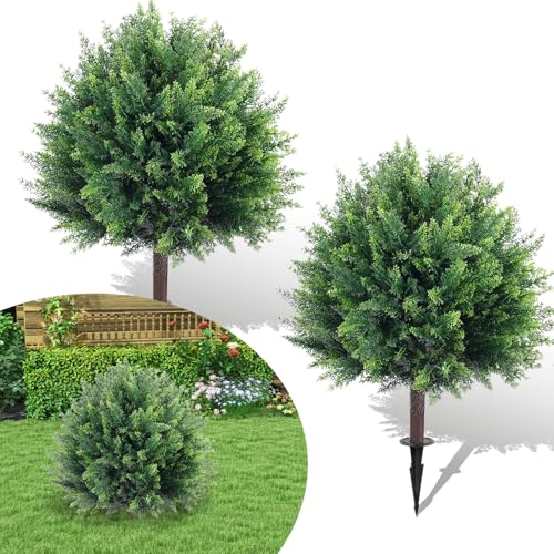 2 Pack UV Resistant Artificial Shrubs Bushes