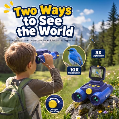 2.4 IPS Screen Kids Telescope 10X Optical Zoom Magic Adventures Binoculars