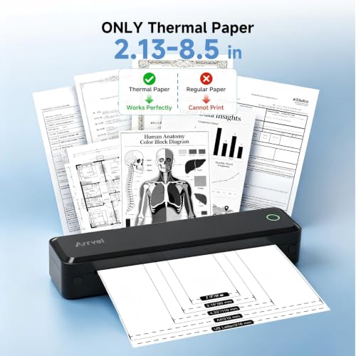 Supports 8.5" x 11" US Letter and A4 Thermal Paper
