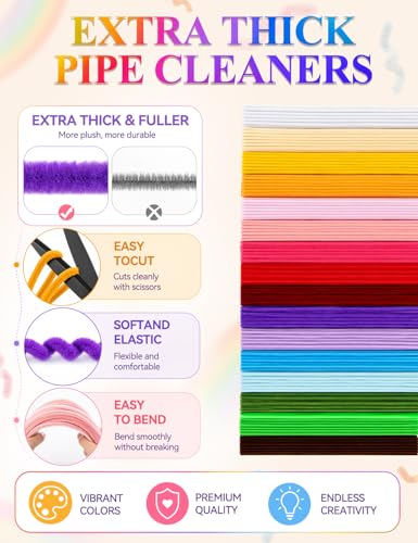 16 Colors Flower Making Kit with Chenille Stems