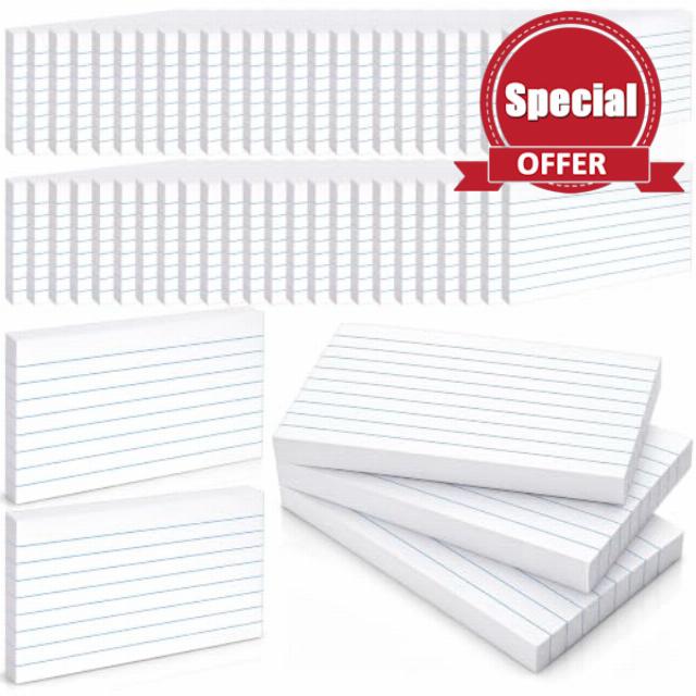 Yexiya 50 Pack 3 x 5 Inch Ruled Index Cards Bulk 5000 Sheets