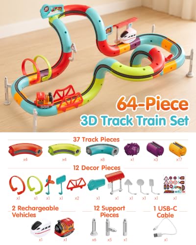 Flexible Race Track - 64PCs | Dual-rail