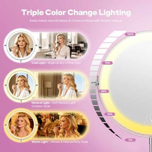 Double Sided Magnifying Mirror with 360° Rotation