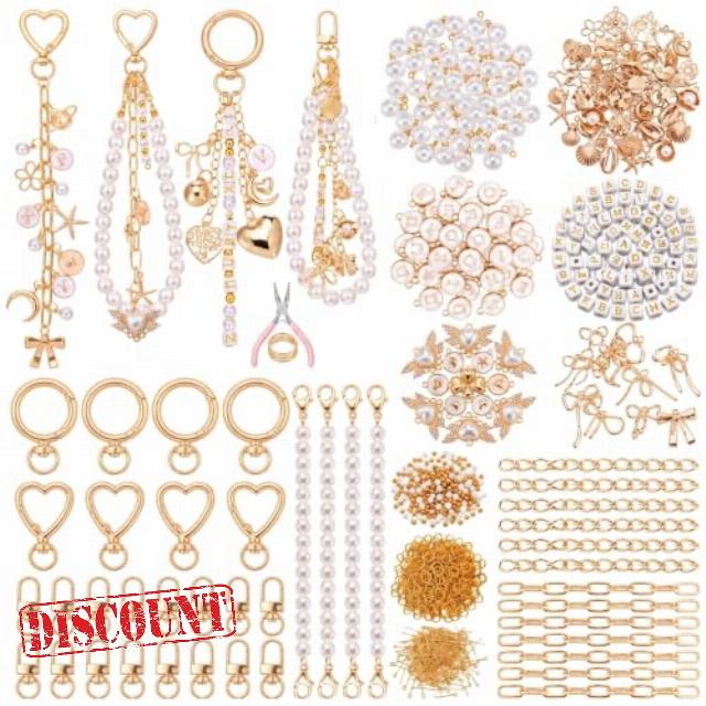1136 Pcs Charms Lip Gloss Keychain Making Kit DIY Craft Supply