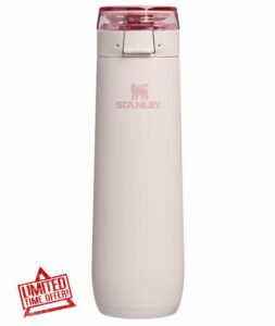 STANLEY Flowstate Spring Bottle | Leakproof Water Bottle with Carry Strap & Flip-Top Locking Lid | Insulated Stainless Steel | Fits Most Cup Holders | BPA-Free | 20 oz | Rose Quartz