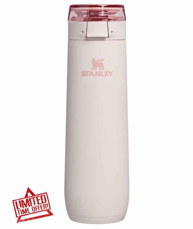 STANLEY Flowstate Spring Bottle | Leakproof Water Bottle with Carry Strap & Flip-Top Locking Lid | Insulated Stainless Steel | Fits Most Cup Holders | BPA-Free | 20 oz | Rose Quartz