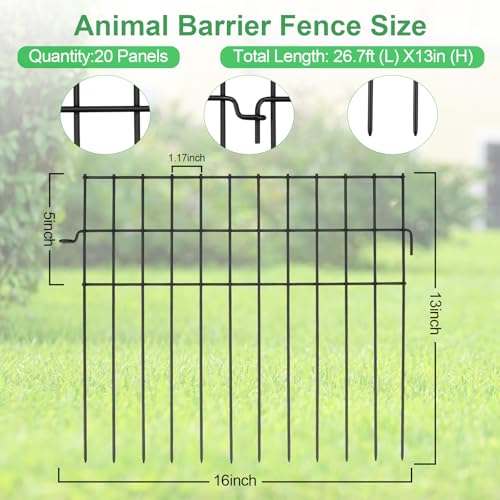 1.17in Gap Rustproof Metal Stakes Decorative Garden Fencing