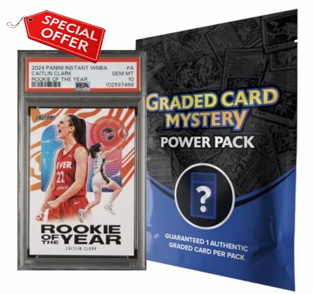 Zoo Packs Caitlin Clark PSA Graded Card Mystery Power Pack - Guaranteed 1 PSA Graded Card with A Grade of 8