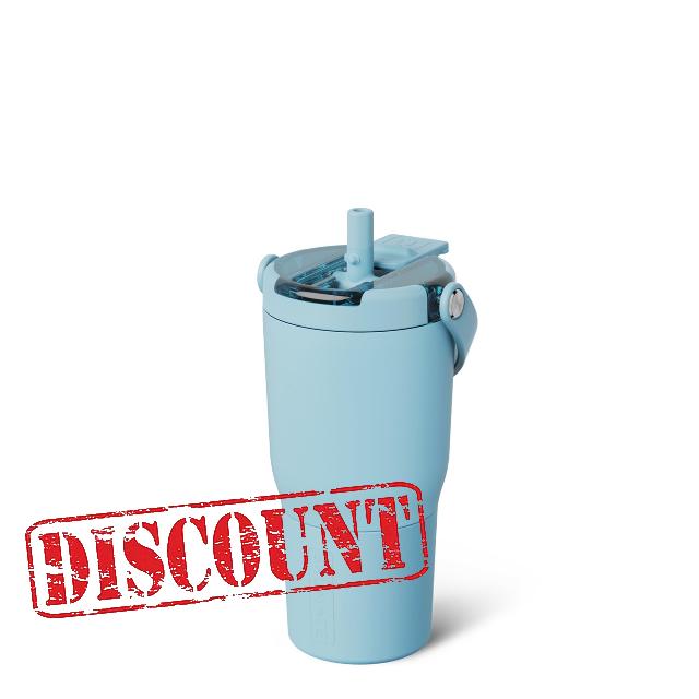 BrüMate Resa Flip 20oz Kids Travel Tumbler with Covered Flip Down Straw | 100% Leakproof Water Bottle | Insulated Stainless Steel | Cup Holder Friendly Silicone Base | 20oz (Glacier)