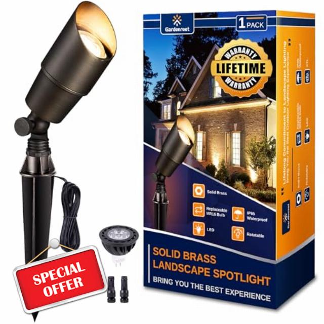 Brass Landscape Spotlights 12V
