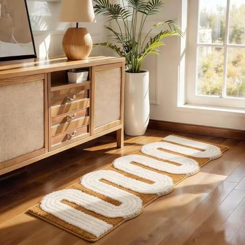 Funky Retro Farmhouse Bath Rug Washable