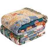 ERZVND Boho Throw Blanket for Couch,60"x80" 100% Cotton Muslin Throws Blankets for Adults,4-Layer...