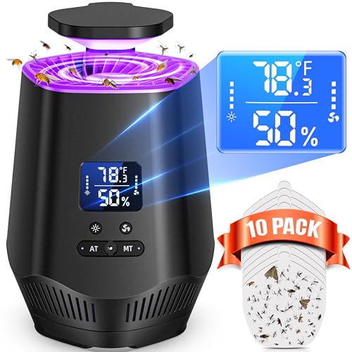 Smart Fly Trap Indoor Bug Zapper Gnat Traps for House Indoor with Temperature and Humidity Sensor