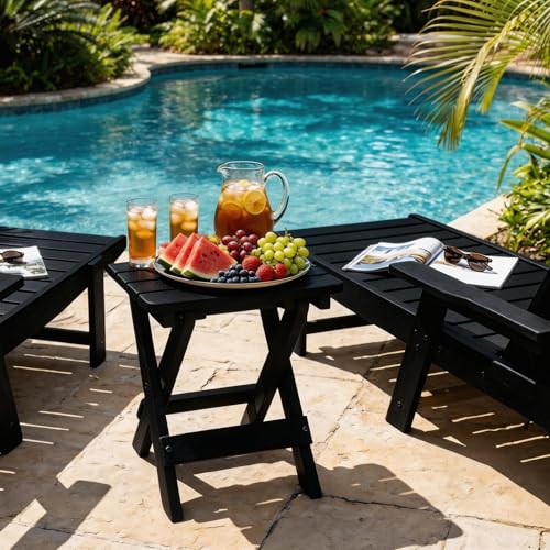 All-Weather Compact Portable End Table for Patio