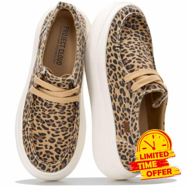 Project Cloud Canvas Platform Loafers for Women Boat Shoes for Women (Dana)                                                          Canvas Womens Sneakers with High Density SmartFoam Insole Womens Shoes - Lightweight Womens Sneakers Women Footwea
