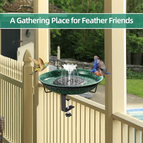 Adjustable Metal Durable Deck Bird Bath Holder for Outdoor Railings