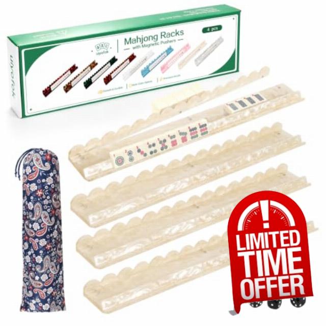 Mahjong Racks with Magnetic Pushers