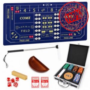 Extguds Deluxe Craps Table Top Set with 71" x 36" Craps Mat