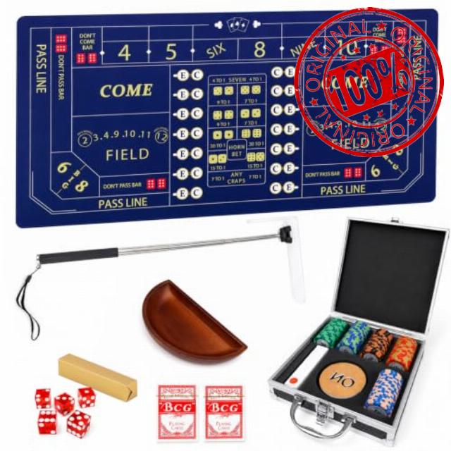 Extguds Deluxe Craps Table Top Set with 71" x 36" Craps Mat