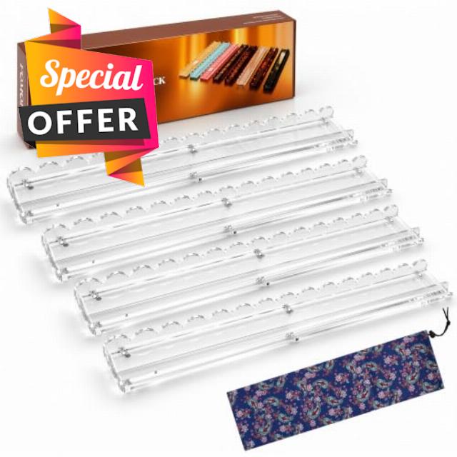 20 Inch Acrylic Mahjong Racks with Pushers 4PCS