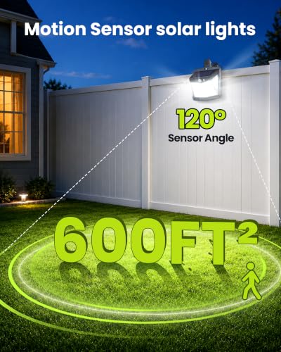 2 Pack Solar Fence Lights with Motion Sensor